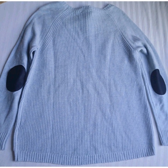 J Crew Sweater Small Womens 100 Wool Leather Arm Patch Ribbed Knit Preppy New - Picture 10 of 13